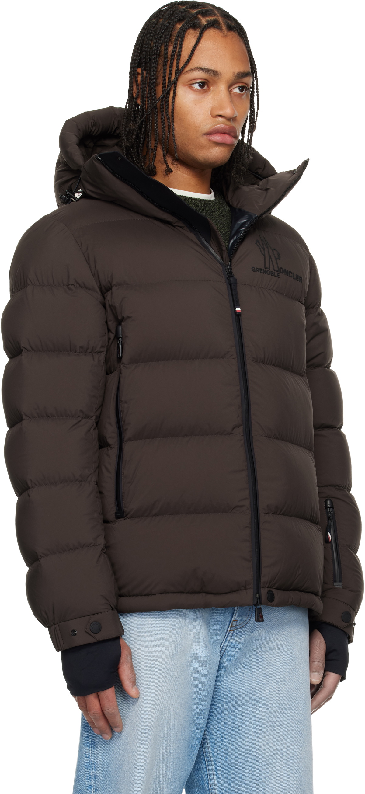 Moncler Grenoble Brown Isorno Hooded Down Ski Jacket Moncler Grenoble
