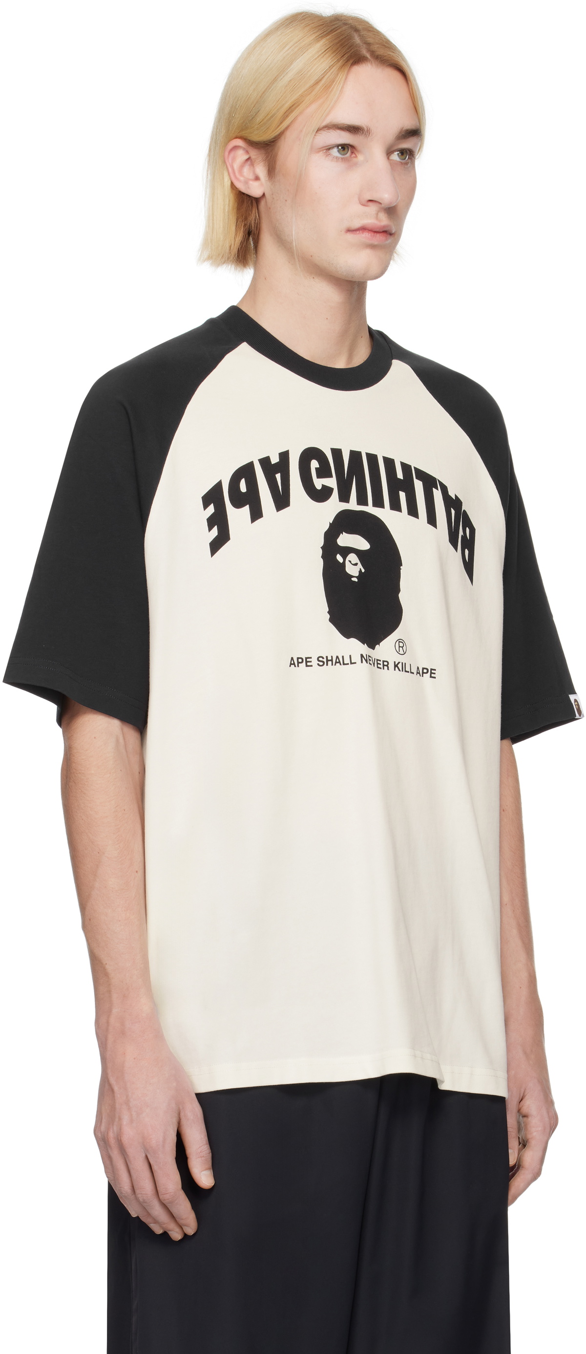 BAPE Off-White College Relaxed Fit Raglan T-shirt A Bathing Ape