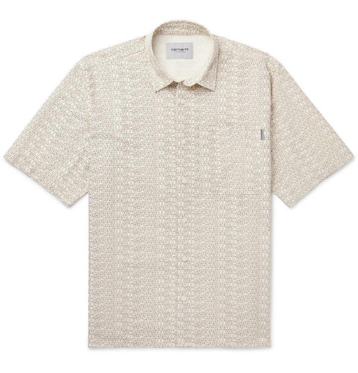 Photo: Carhartt WIP - Logo-Print Cotton-Twill Shirt - Off-white