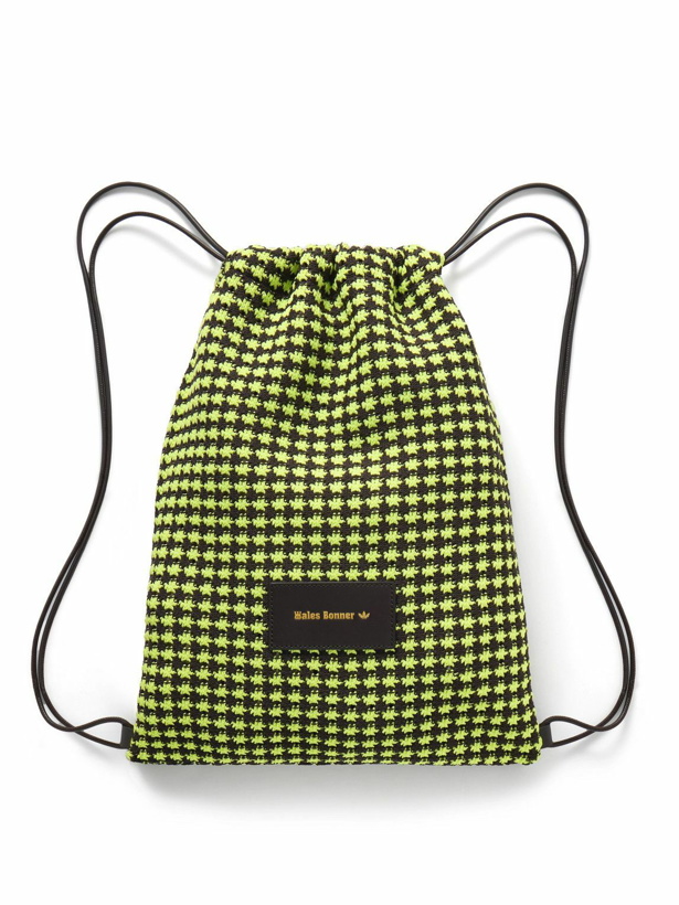 Photo: adidas Originals - Wales Bonner Faux Leather-Trimmed Crocheted Drawstring Backpack