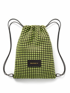 adidas Originals - Wales Bonner Faux Leather-Trimmed Crocheted Drawstring Backpack