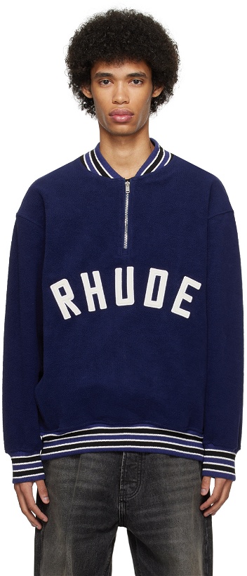 Photo: Rhude Navy Varsity Sweater