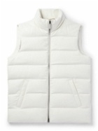 Herno - Quilted Silk and Cashmere-Blend Down Gilet - White