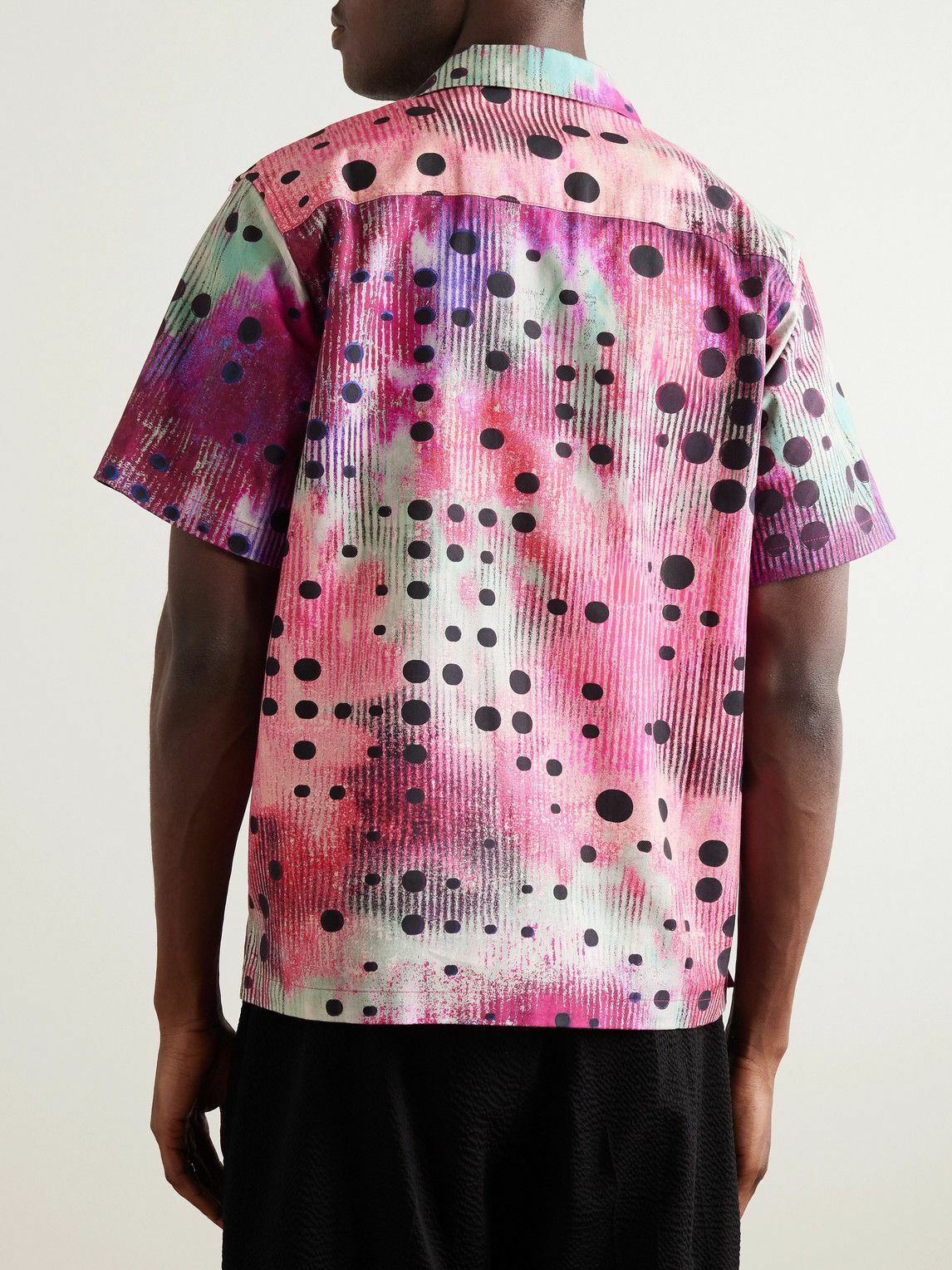 【キミドリ（34）】Canty Dots SS Shirt Saturdays NYC - Canty Dots Printed Camp-Collar Cotton and TENCEL