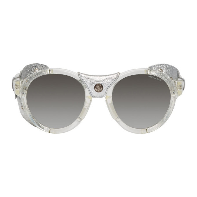 Photo: Moncler Silver Leather ML0046 Sunglasses