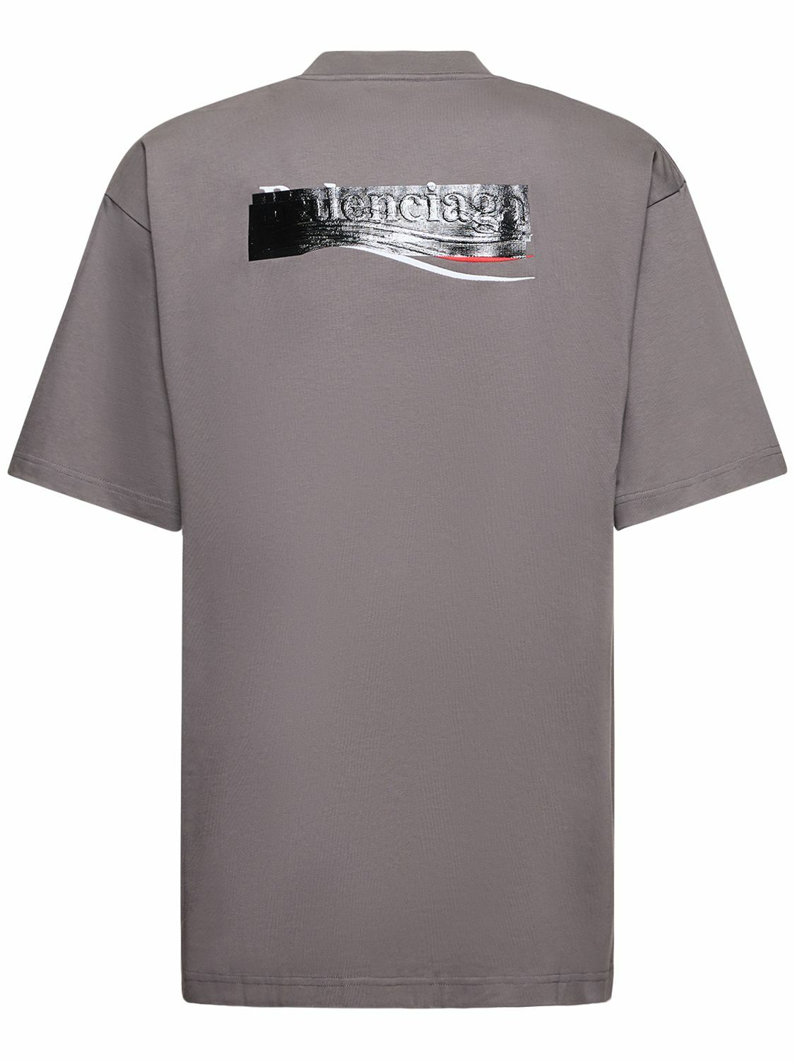 BALENCIAGA - Taped Logo Cotton T-shirt Balenciaga