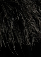 The New Arrivals Ilkyaz Ozel Sienna Feather-appliquéd Velvet Maxi Dress Black