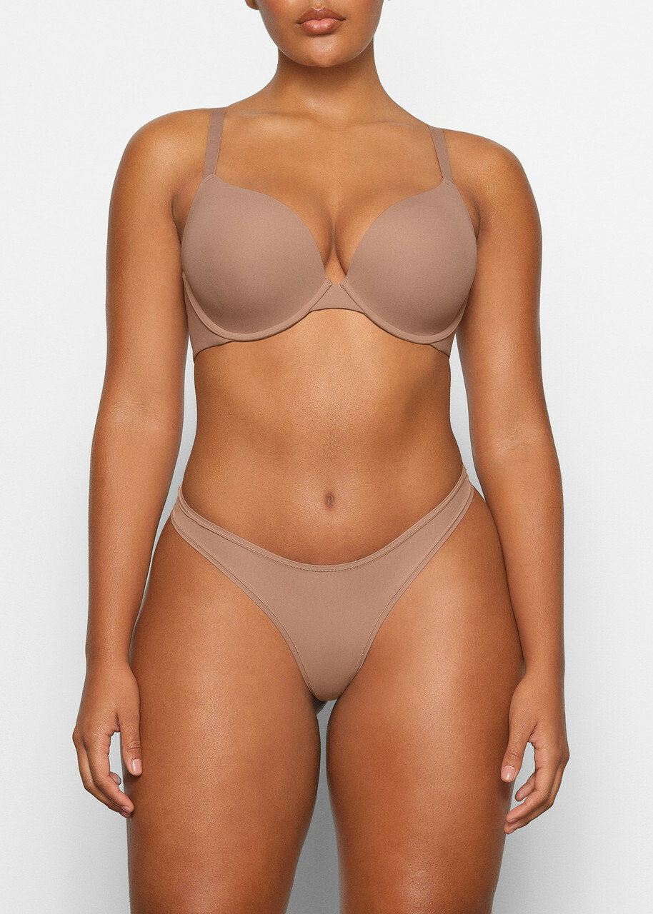 Skims Stretch-jersey Push-up bra Light Brown
