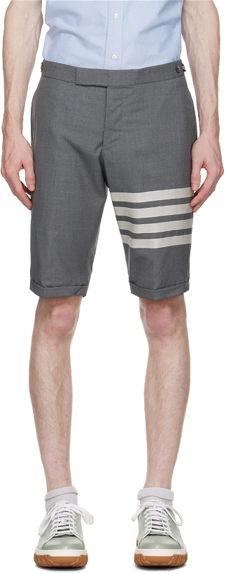 Photo: Thom Browne Gray 4-Bar Shorts