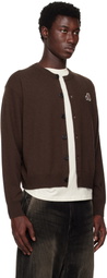We11done Brown Single Patch Cardigan