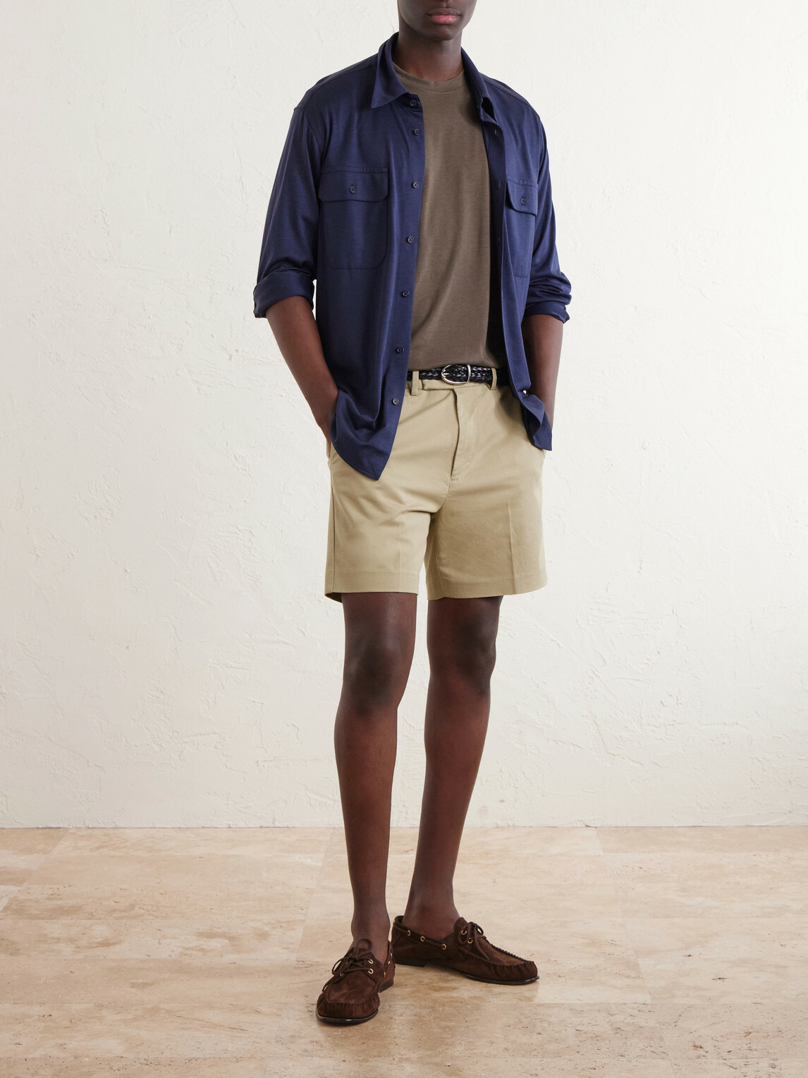 TOM FORD - Straight-Leg Cotton-Blend Twill Shorts - Neutrals