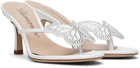 Blumarine White Butterfly Thong Sandals