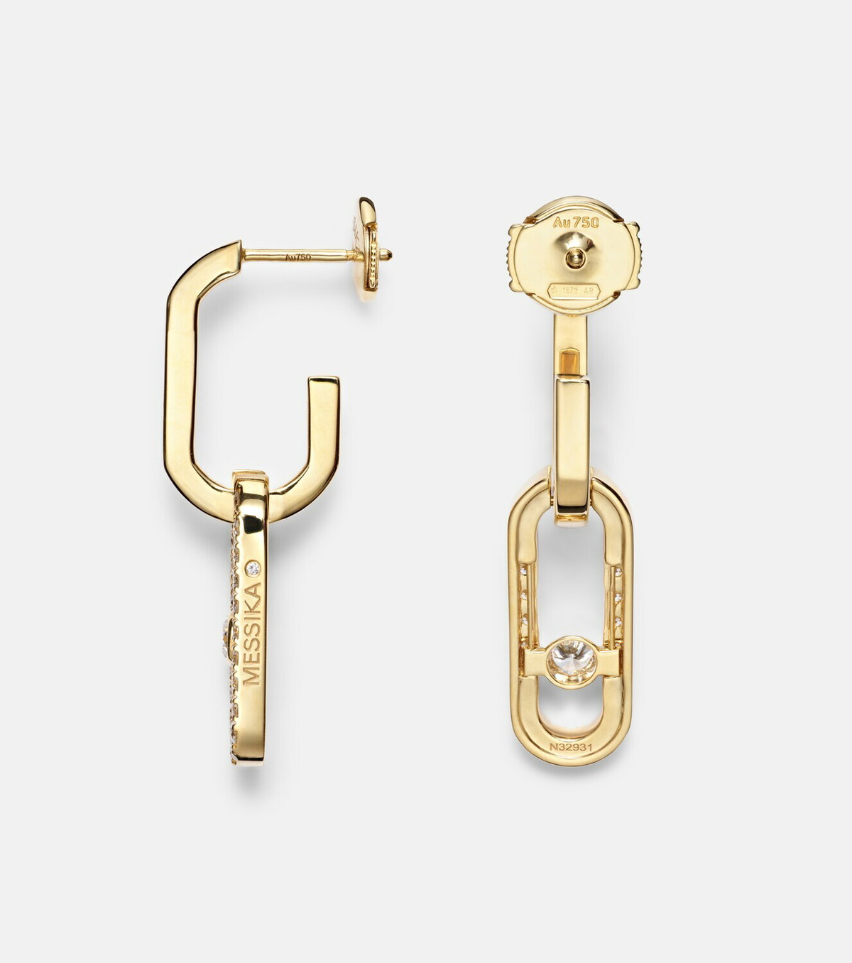 Messika Move Link 18kt gold earrings with diamonds