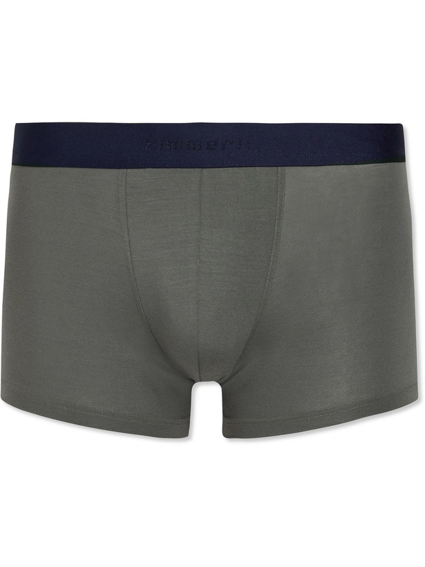 Photo: Zimmerli - Pureness Stretch-Micro Modal Boxer Briefs - Gray