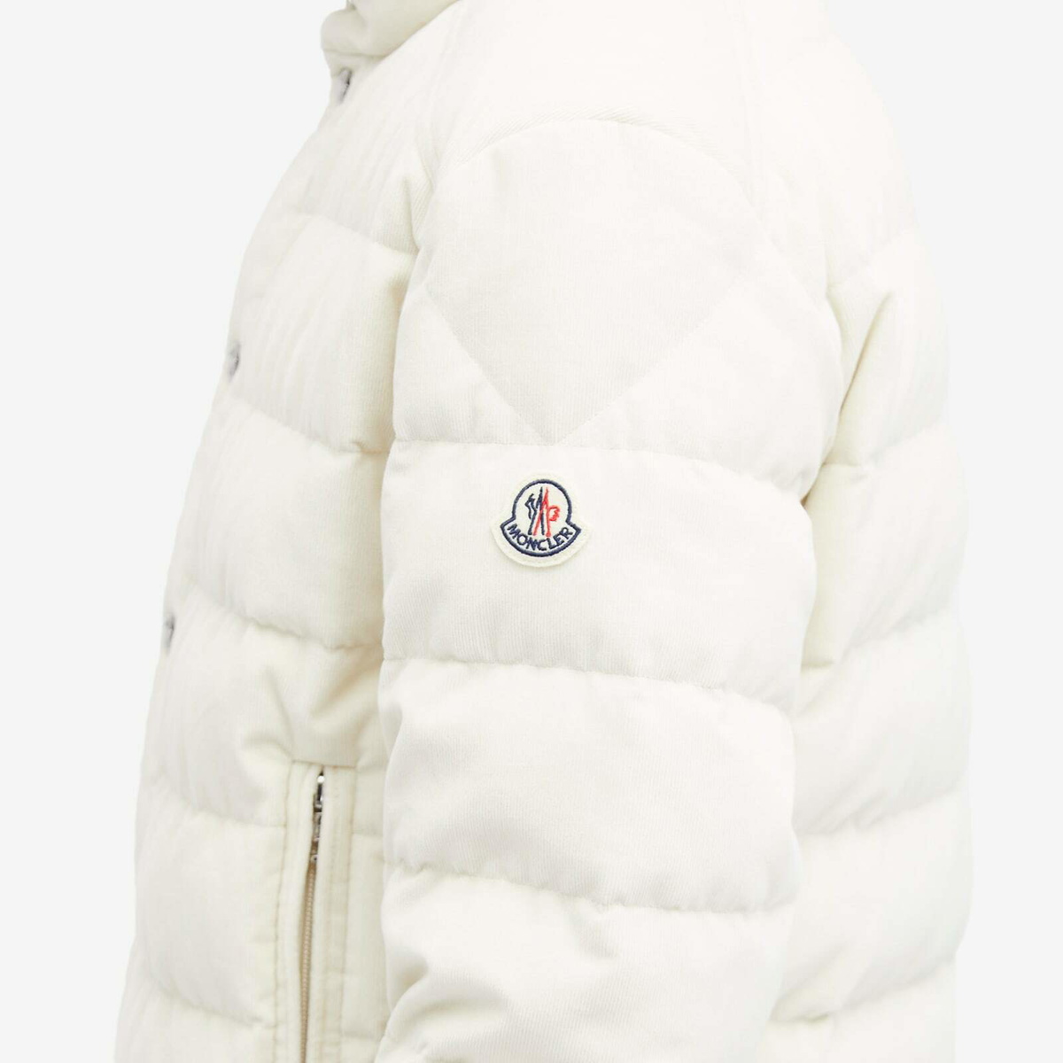 Moncler Men's Rochebrune Corduroy Padded Jacket in White