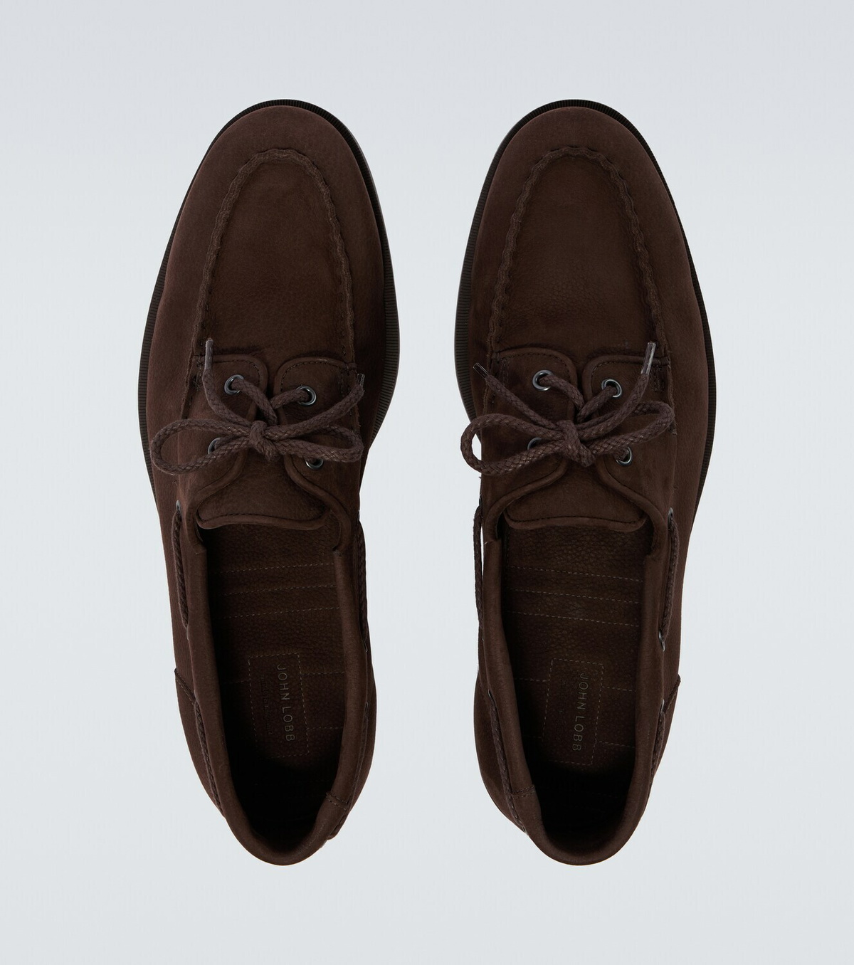 John Lobb Foil suede boat shoes