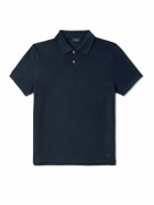 Dunhill - Logo-Embroidered Cotton-Piqué Polo Shirt - Blue