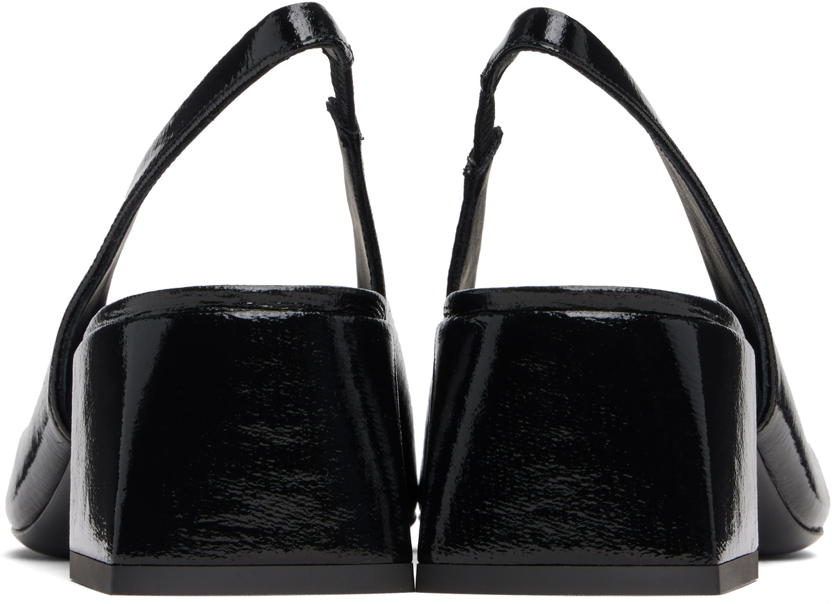 Courrèges Black AC Vinyl Slingback Heels