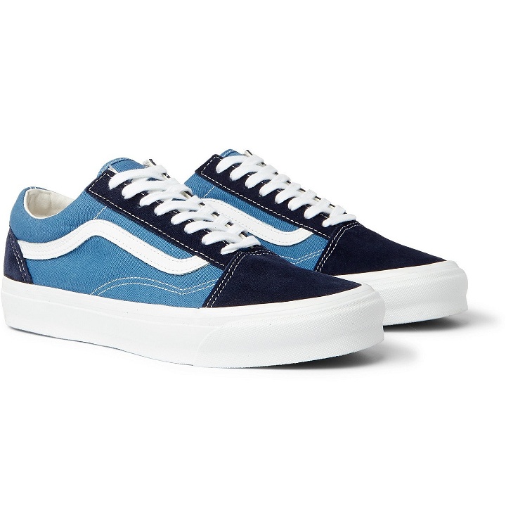 Photo: Vans - OG Old Skool LX Leather-Trimmed Suede and Canvas Sneakers - Blue