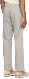 RRL Grey & Off-White Seersucker Striped Trousers
