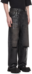 We11done Black Foil Coated Jeans