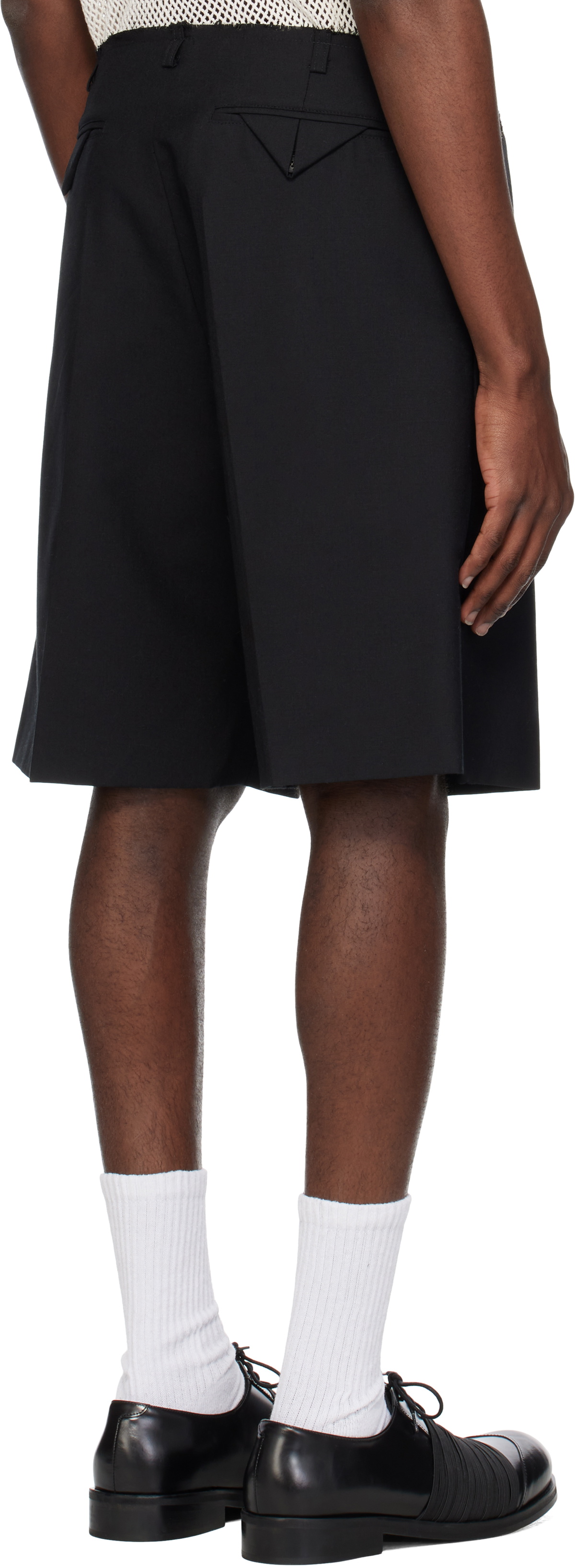 EGONlab Black Raw Edges Tailoring Shorts