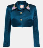 Miss Sohee Silk crop top with Swarovski® crystals