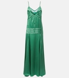 Xu Zhi Embroidered pleated silk satin gown