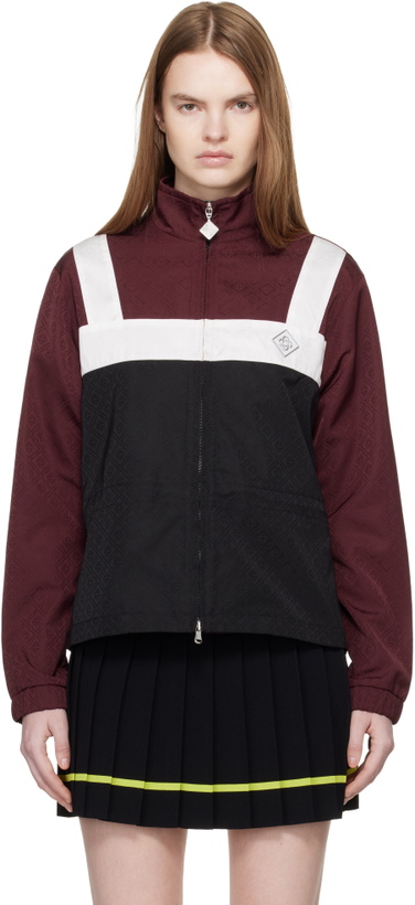 Photo: Casablanca Burgundy Monogram Windbreaker Jacket
