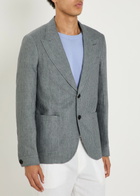 Oliver Spencer Pinstripe Cotton-blend Blazer Grey