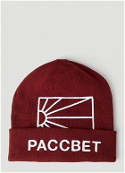 Rassvet - Logo Embroidery Beanie Hat in Red