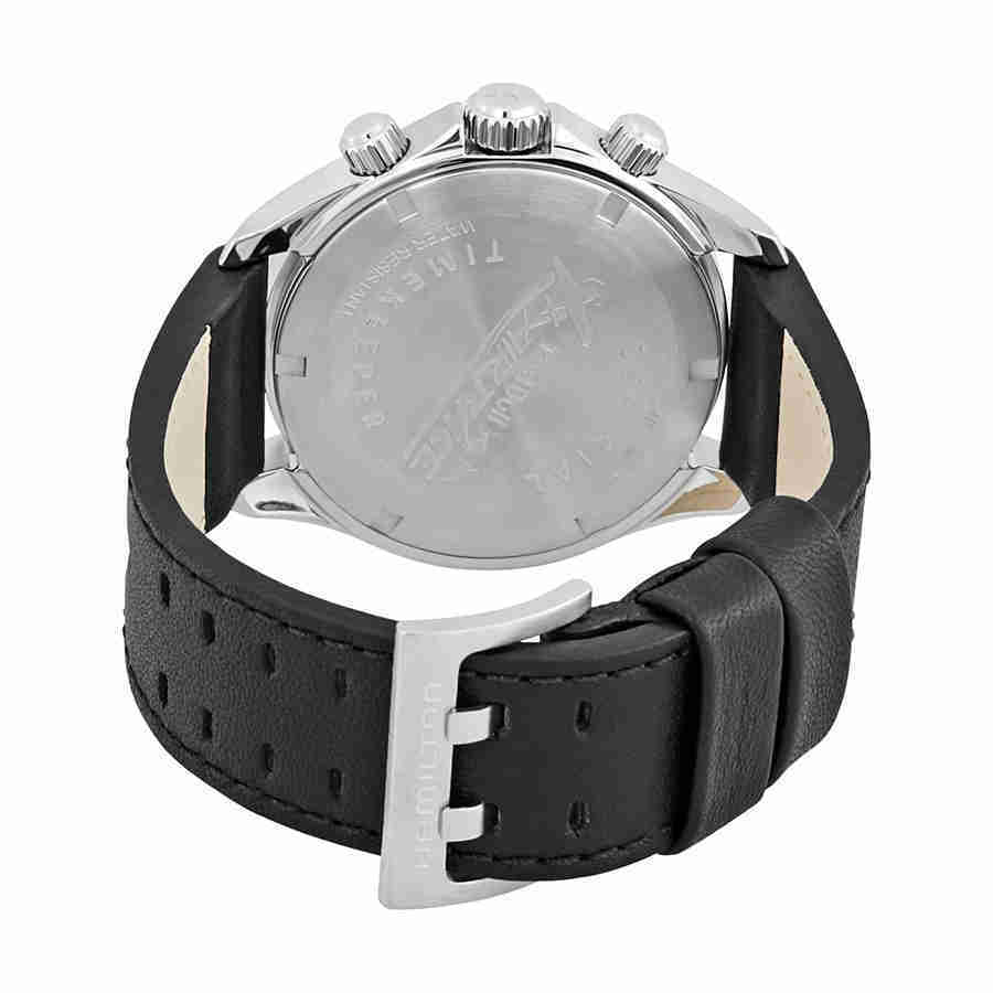 Hamilton Khaki Pilot Silver Dial Black Leather Mens Watch H76712751