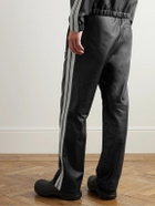 Marni - Straight-Leg Striped Nappa Leather Trousers - Black