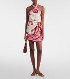Poupette St Barth Manon printed satin minidress