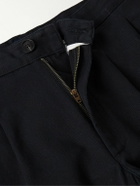 Noah - Straight-Leg Pleated Cotton-Twill Trousers - Black
