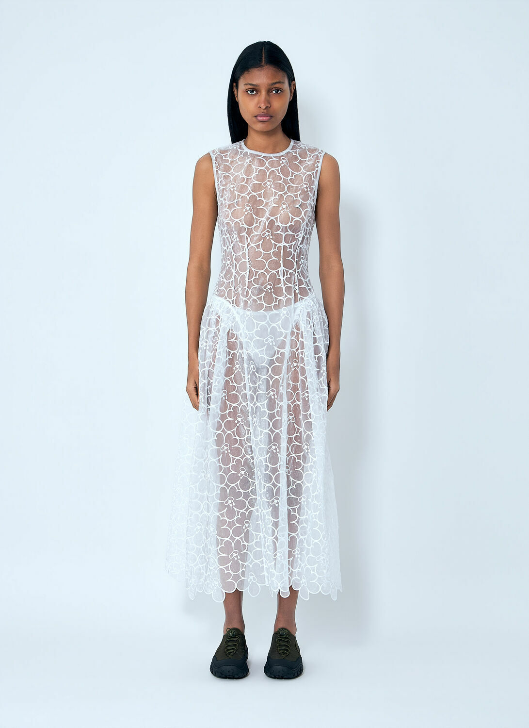 Cecilie Bahnsen Sleeveless Lace Midi Dress