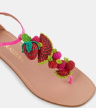 Aquazzura Strawberry Punch raffia thong sandals