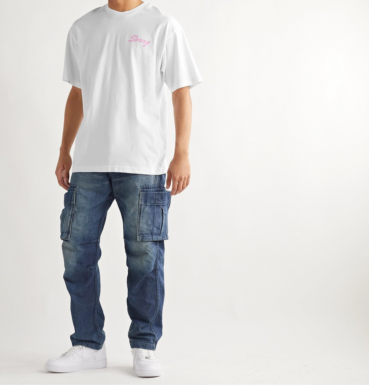 Sorry In Advance - Logo-Print Cotton-Jersey T-Shirt - White