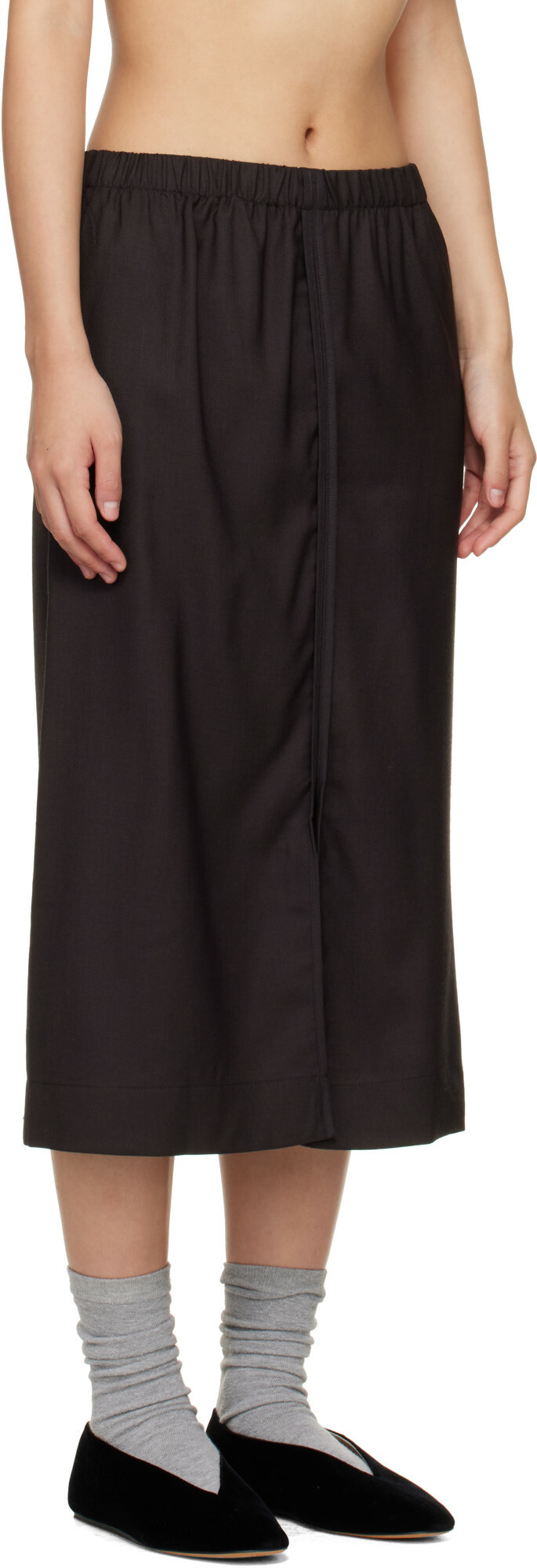 Baserange Brown Dadar Midi Skirt