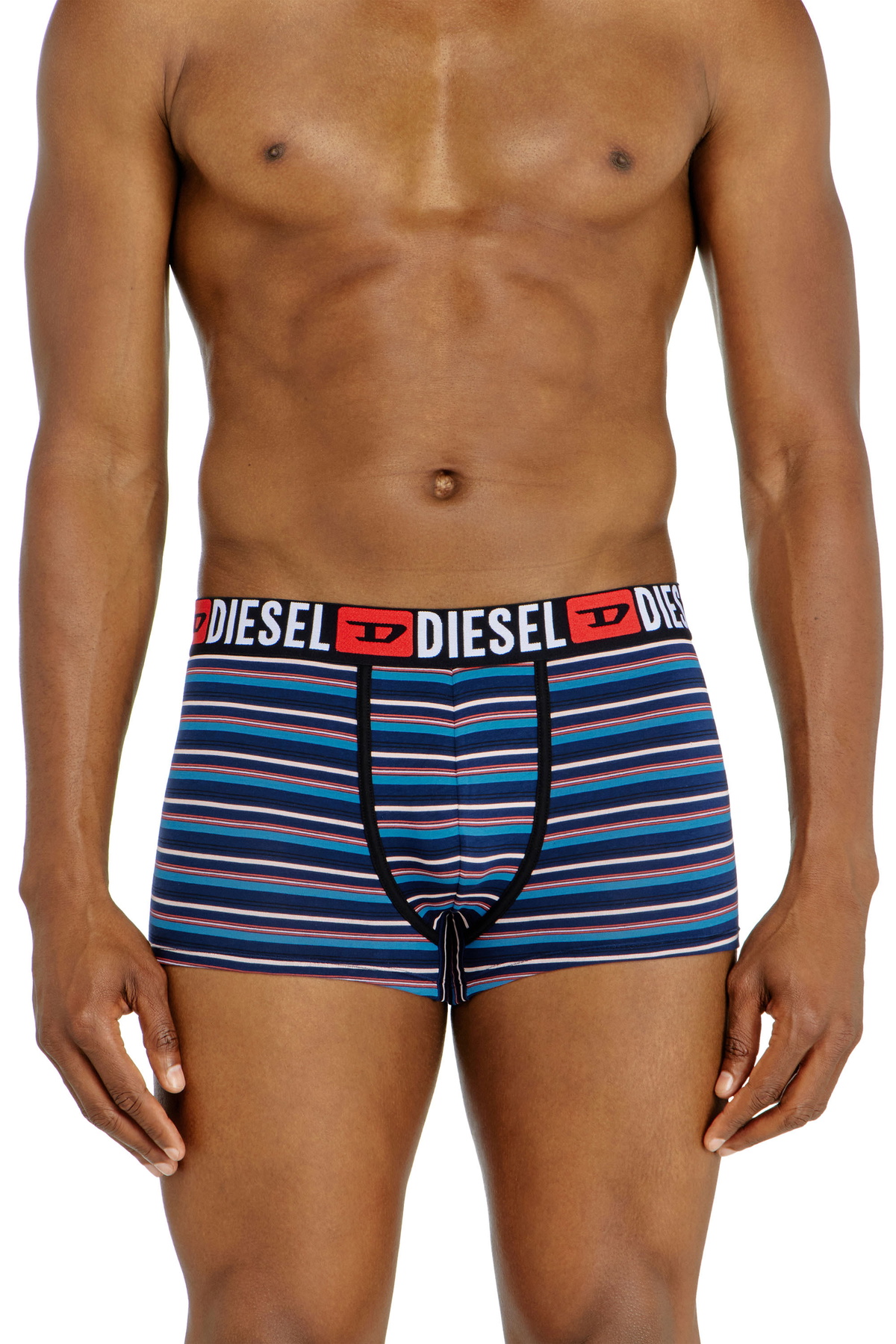 Diesel 3-pack of stretch cotton trunks with stripes - Trunks Mens in Multicolor