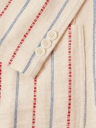 Kardo - Unstructured Striped Cotton-Canvas Suit Jacket - Neutrals