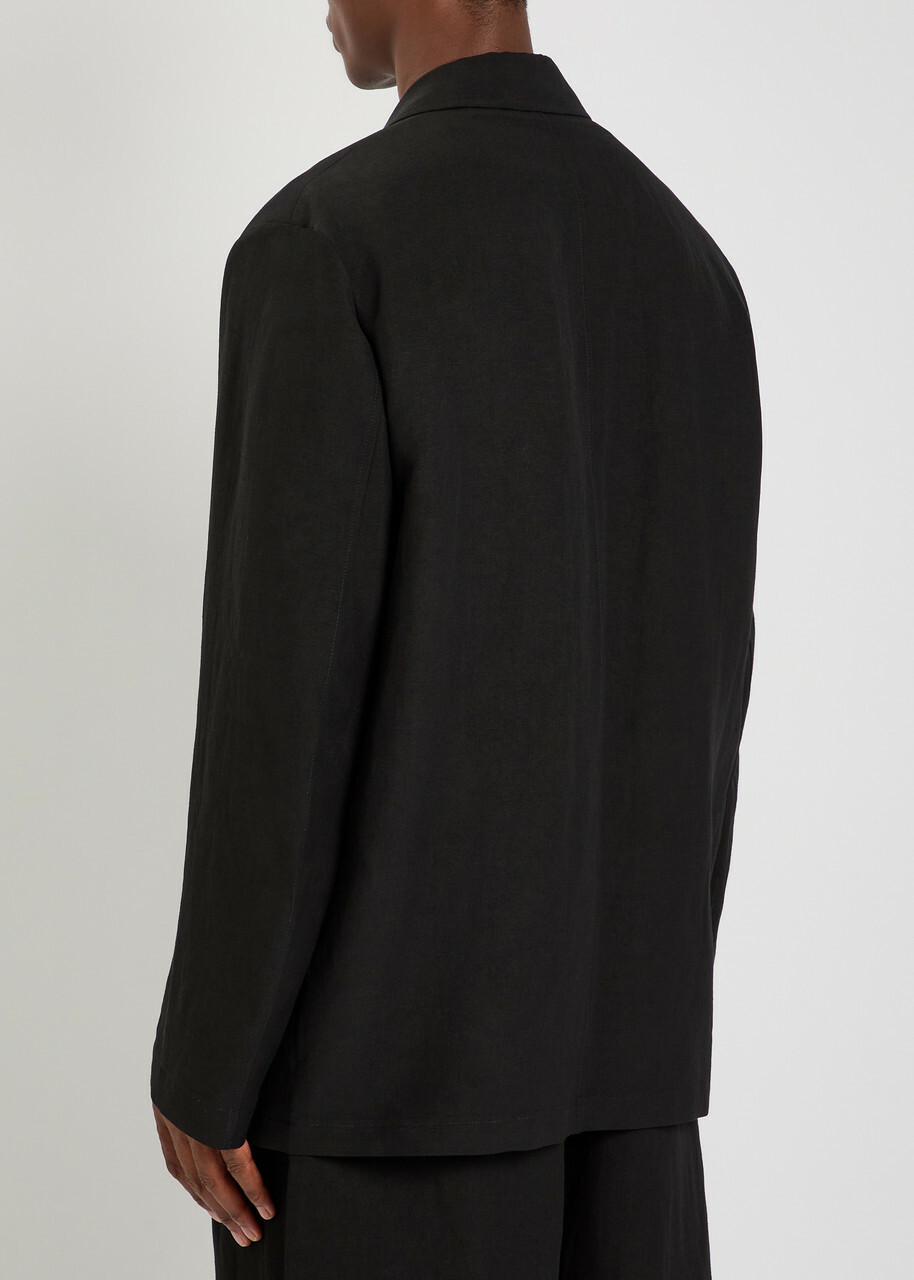 Studio Nicholson Denison Linen and Wool-blend Blazer Black