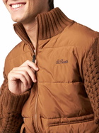 MC2 Saint Barth Man Brown Padded Jacket With Knitted Sleeves