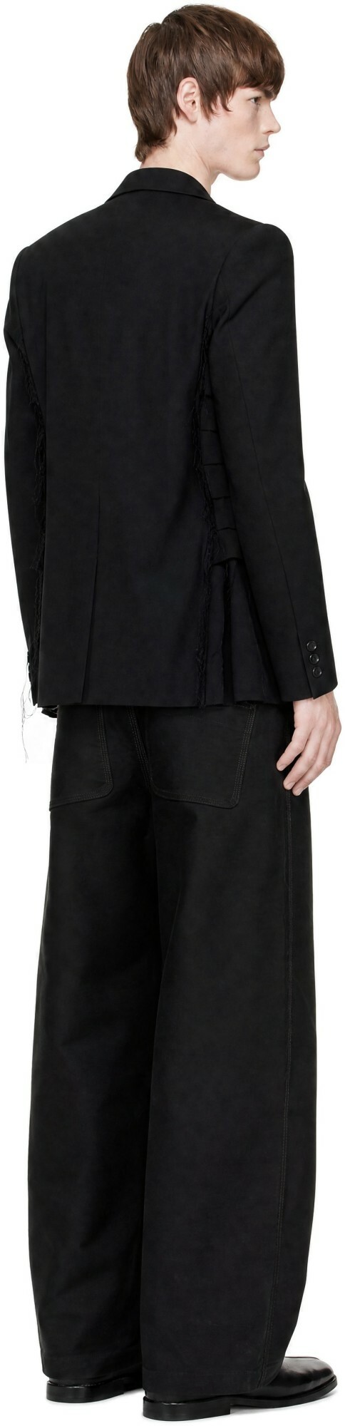Comme des Garçons Homme Plus Black Wool Tropical Blazer