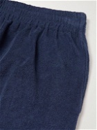 Aspesi - Straight-Leg Cotton-Blend Terry Shorts - Blue