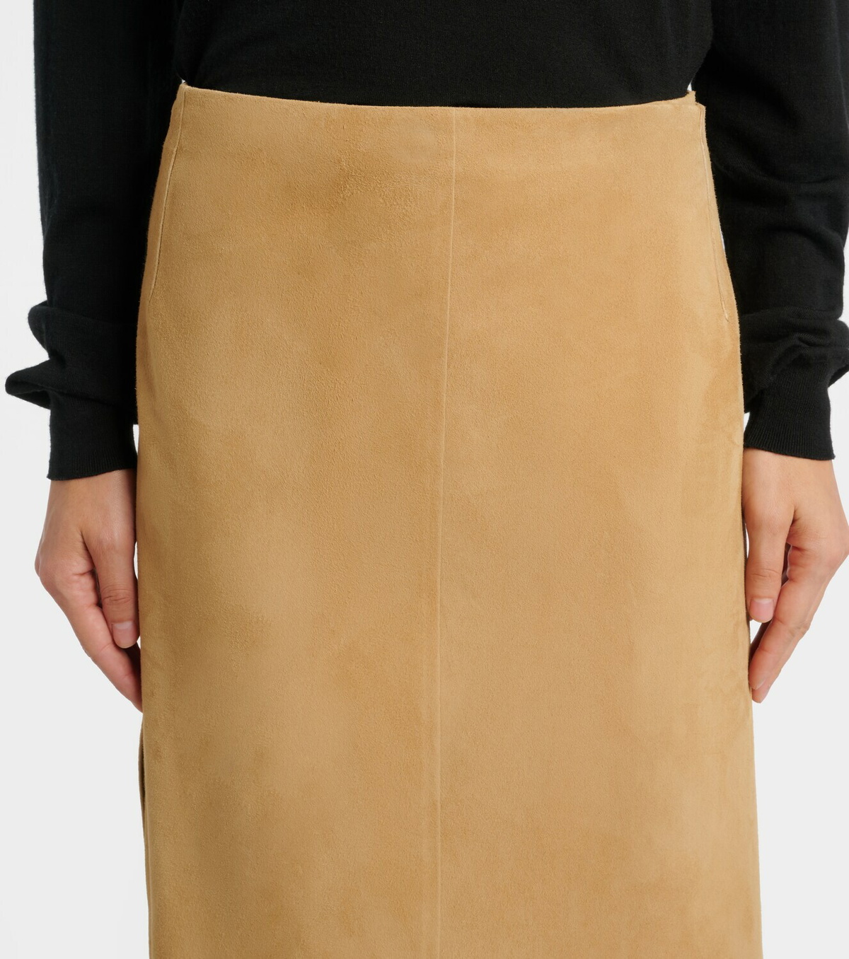 The Row Danas suede wrap skirt