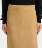 The Row Danas suede wrap skirt