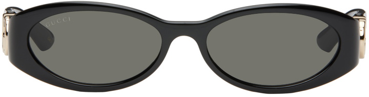 Photo: Gucci Black Oval Sunglasses