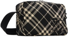 Burberry Black & Off-White Check Crossbody Bag
