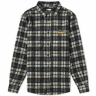 Butter Goods Men's Caterpillar Plaid Flannel Shirt in Navy/Forest